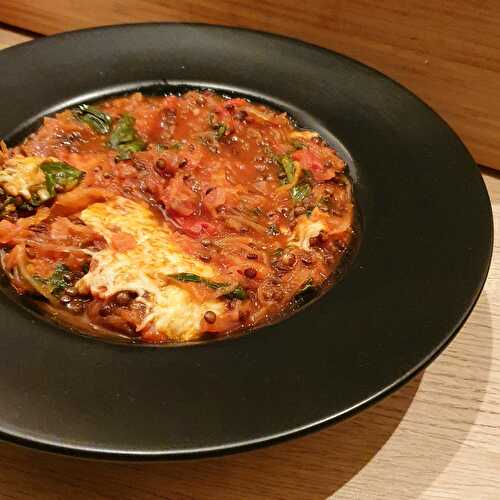 Courge spaghetti à la bolognaise de lentilles (416 Kcal)
