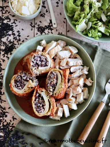 Rouleaux de chou au riz noir et au citron 