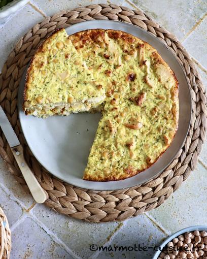 Frittata au poulet et aux pois chiches 