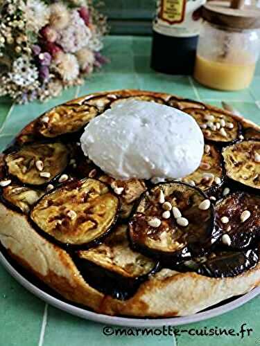 Pizza tatin d’aubergine à la burrata 