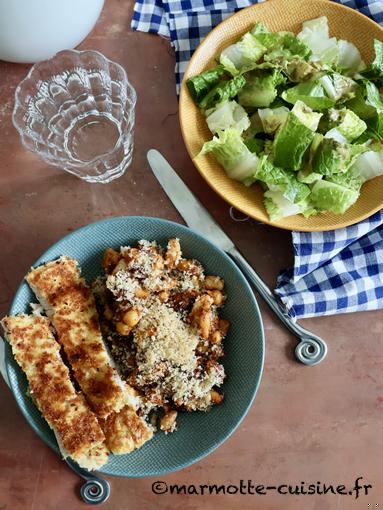 Parmesane de champignons aux haricots blancs et escalopes de dinde panées express (Une légumineuse, trois recettes) 