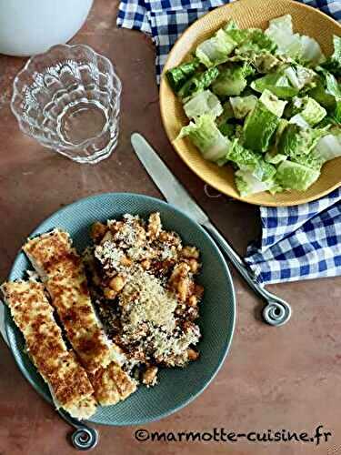 Parmesane de champignons aux haricots blancs et escalopes de dinde panées express (Une légumineuse, trois recettes) 