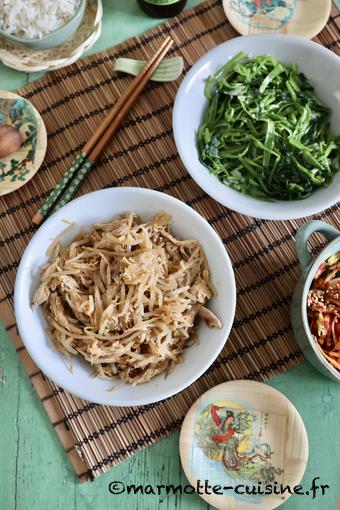 Poulet aux pousses de soja à la vietnamienne et liserons d’eau sautés (Nouvel An vietnamien) 