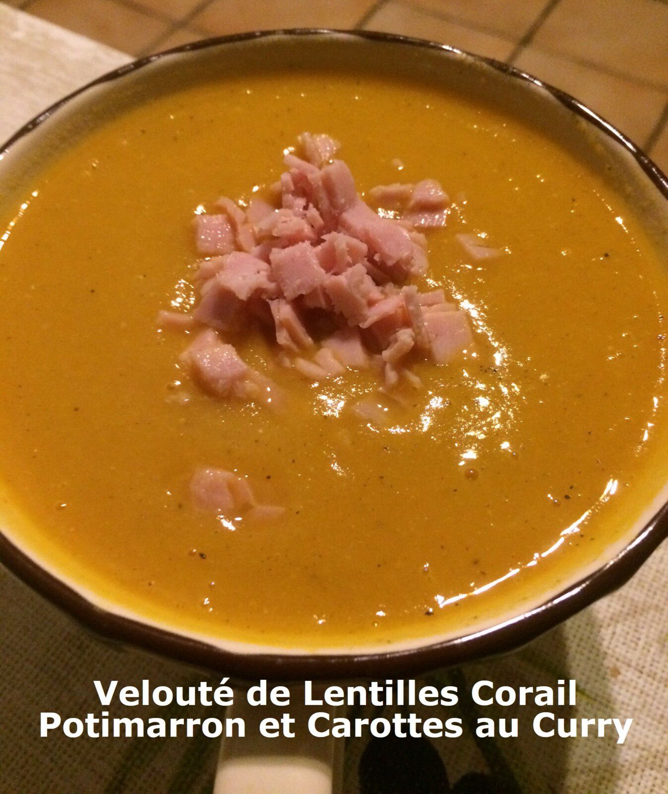 Velouté de Lentilles Corail Potimarron et Carottes au Curry