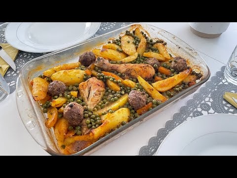 Poulet Rôti au Four avec Légumes 