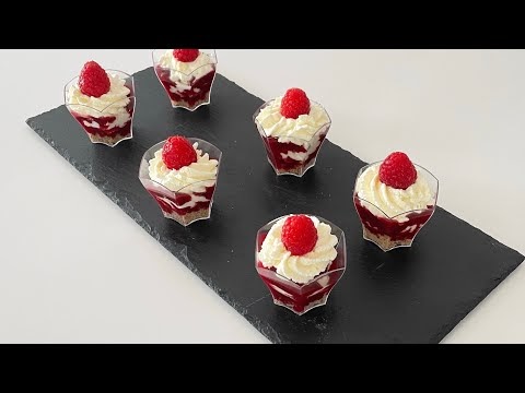 Recette Facile de Mini Verrines aux framboises 