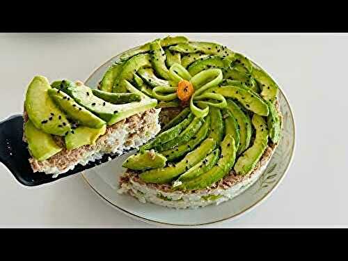 Recette de Sushi Cake au Thon et Avocat (Facile et Originale)