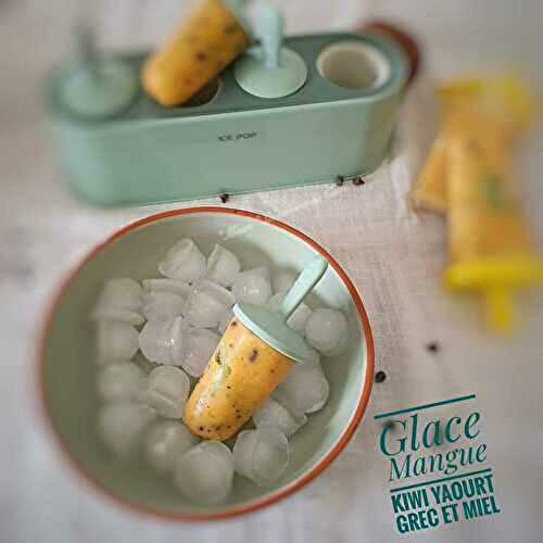 ღ  MIAM " Glace Mangue- Kiwi - Miel au yaourt Grec