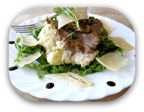 Salade de Roquette et Pommes de Terre, Carpaccio de Boeuf