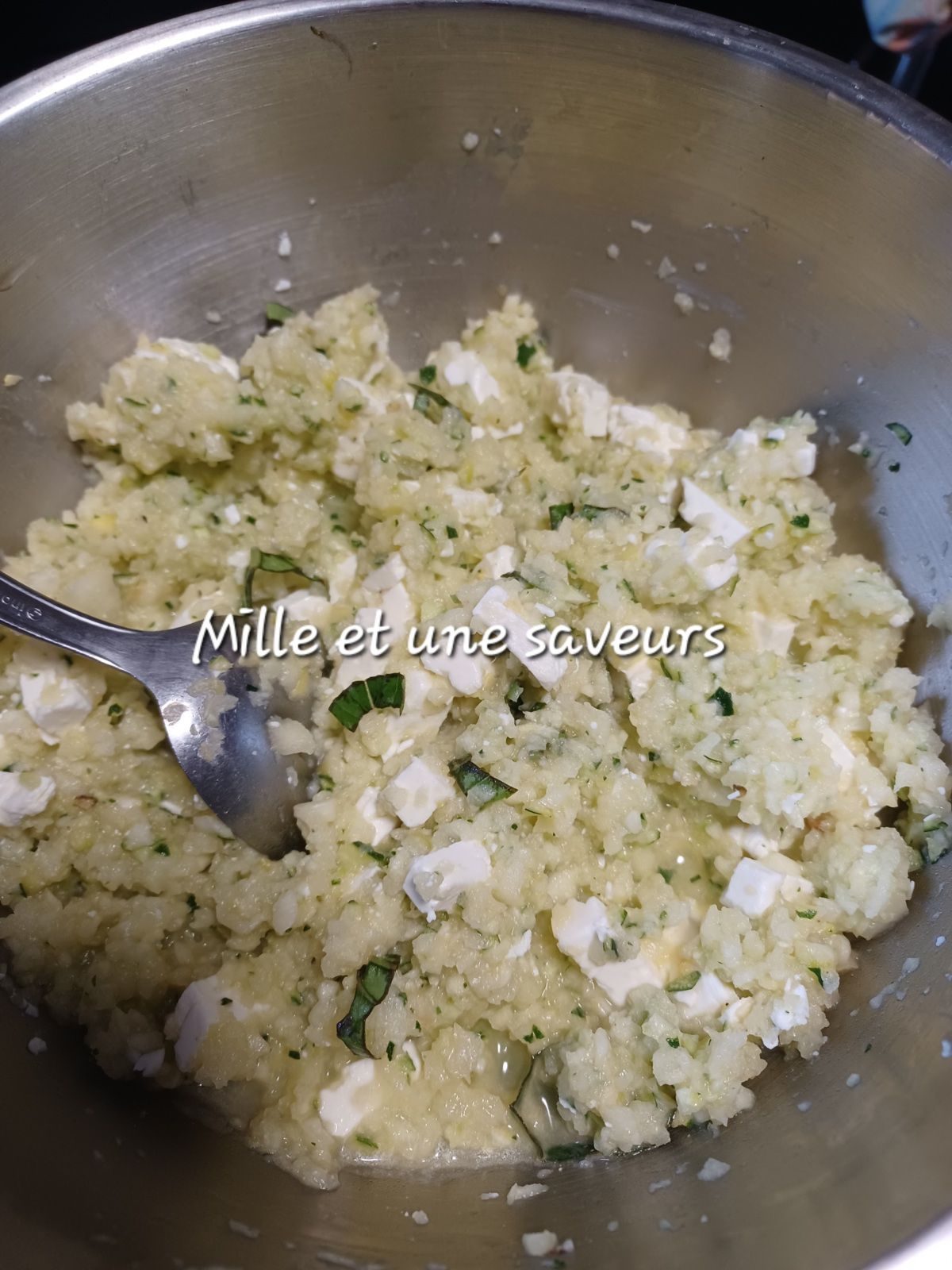 Courgette, pommes féta