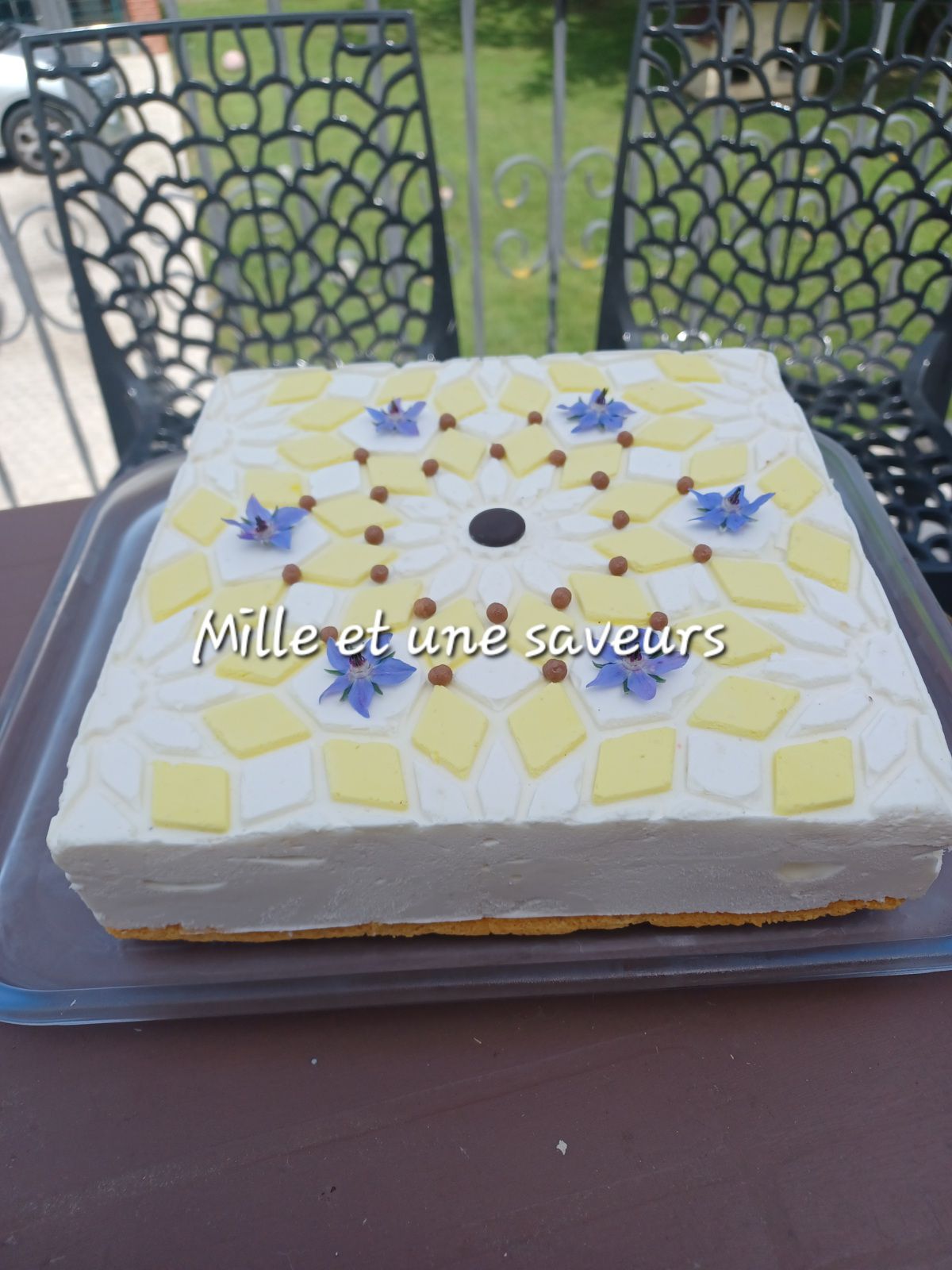 Entremet mosaïque ananas, mangue, passion