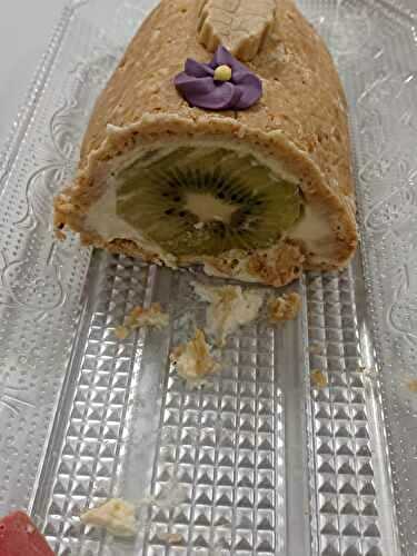 Bûche fromage frais et kiwi sans cuisson