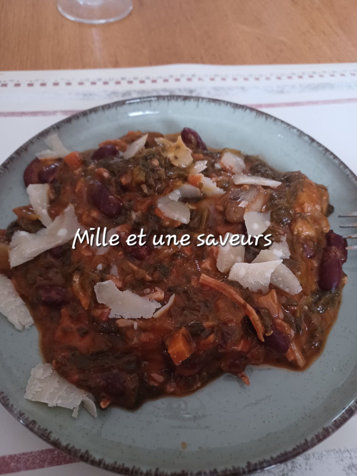 Mijoté de haricots rouges champignonion et épinard à l'indienne