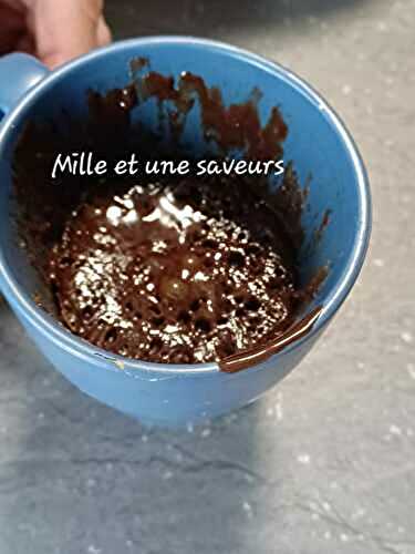 Mug gâteau au chocolat cuit en 1 mn au micro ondes