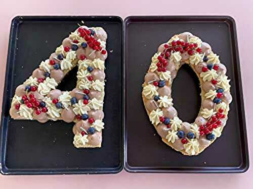 Number cake au citron et à la framboise