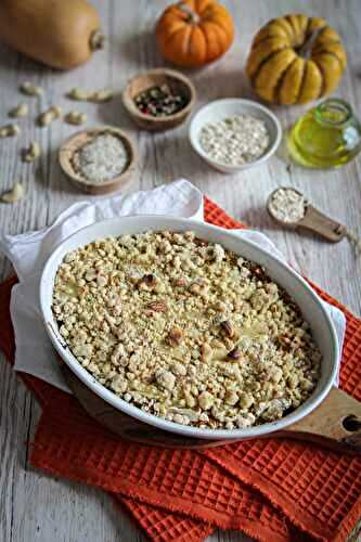 Crumble de courge, camembert et crumble de noix de pécan