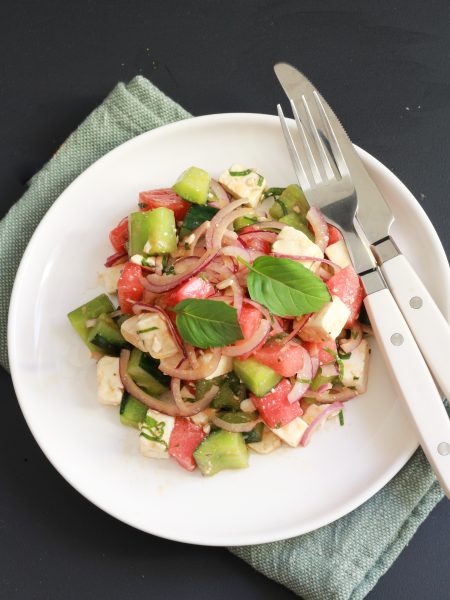 Salade de concombre et pastèque