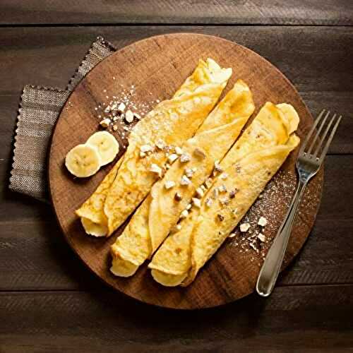 Crêpes fourrées à la banane et noisettes