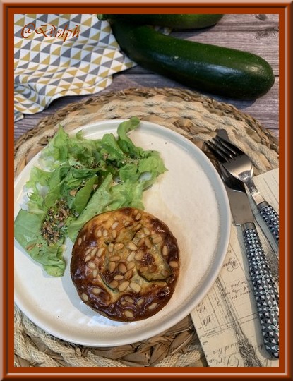 Clafoutis  de courgette, chorizo et parmesan