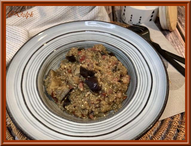 Quinoa aux aubergines et lardons