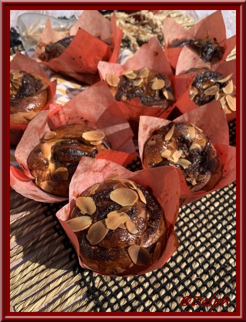 Brioche muffin au chocolat et amandes