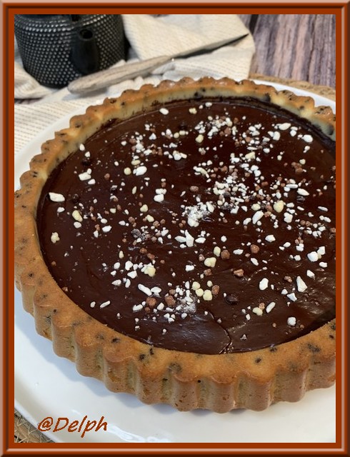 Tarte financière tigrée au chocolat