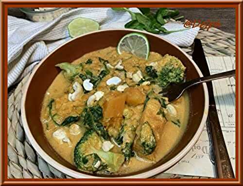 Curry de patates douces, épinards et brocoli