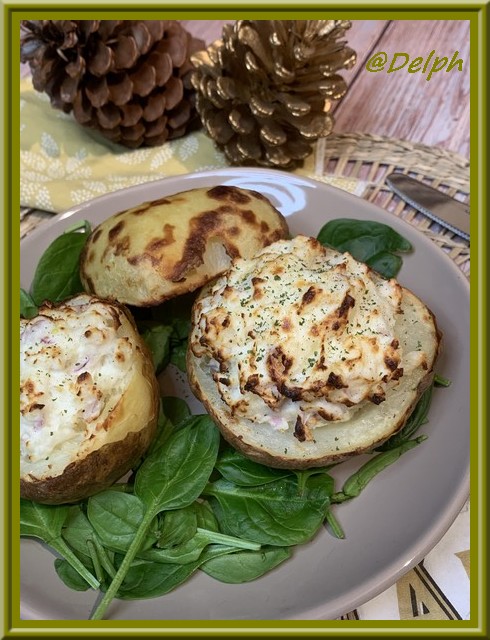 Pommes de terre farcies  au skyr et chèvre frais