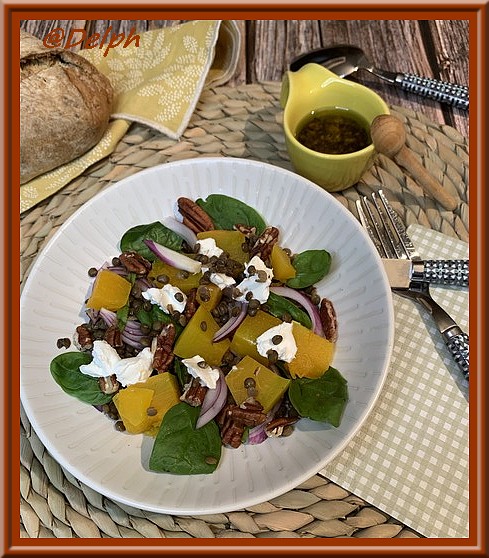 Salade de butternut épinards et chèvre