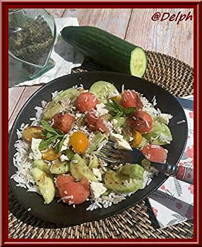 Salade de riz, pastèque et feta