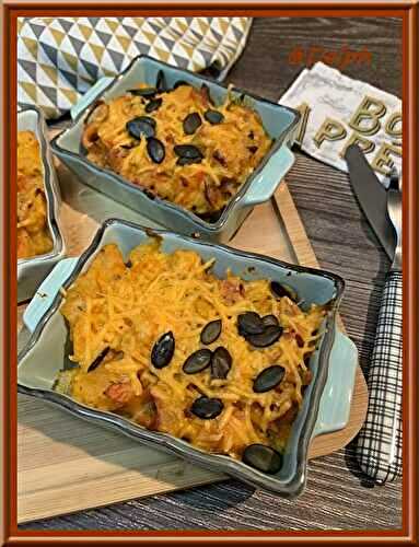 Gratin de potimarron, bacon et cheddar