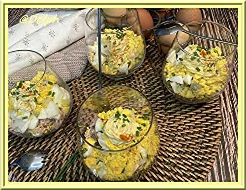 Verrines d’œufs mimosa au thon