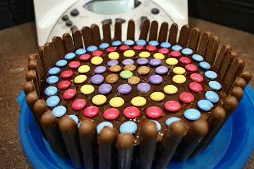 Gâteau finger smarties chocolat au thermomix, préparé en 20 minutes.