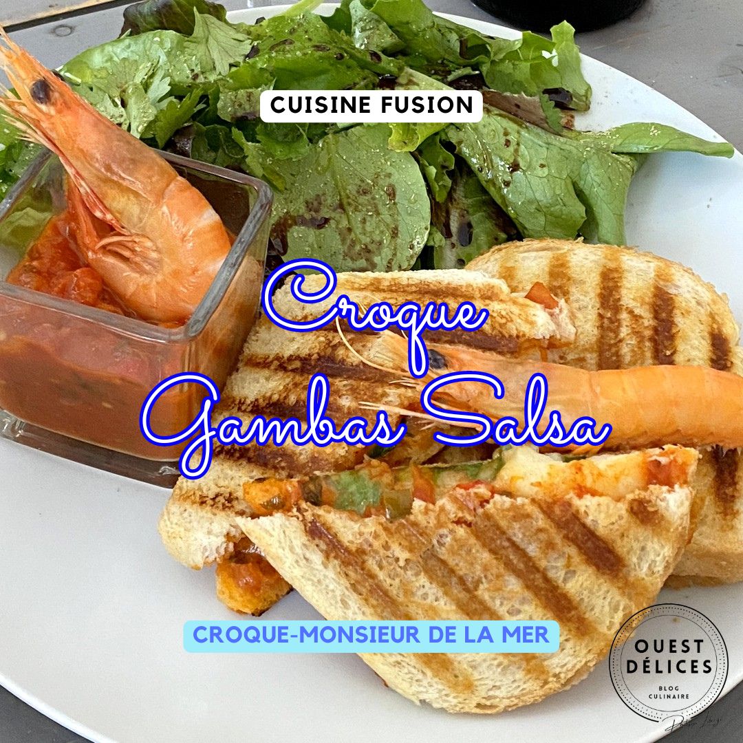 Croque gambas salsa