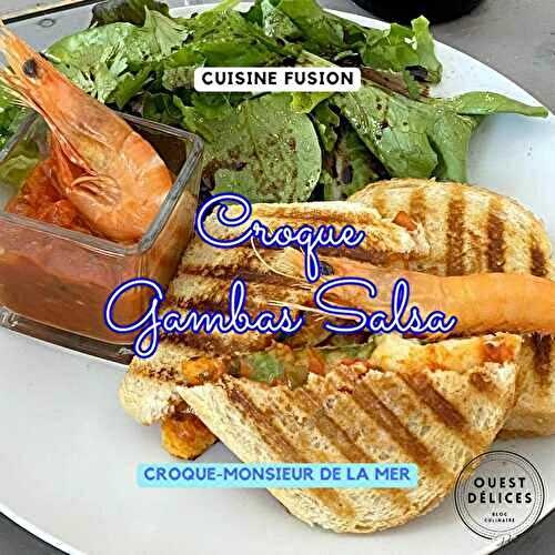 Croque gambas salsa