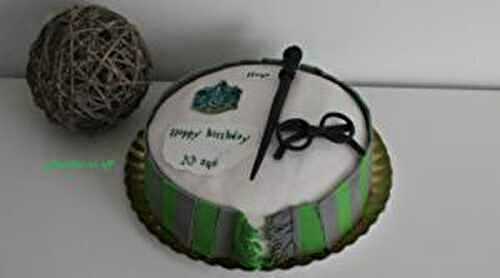 Gâteau Harry Potter (Serpentard) en pâte à sucre au thermomix ou sans
