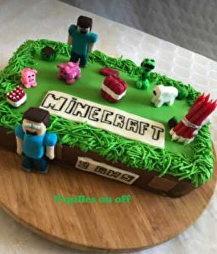 Gâteau Minecraft 2, en pâte à sucre, au thermomix ou sans