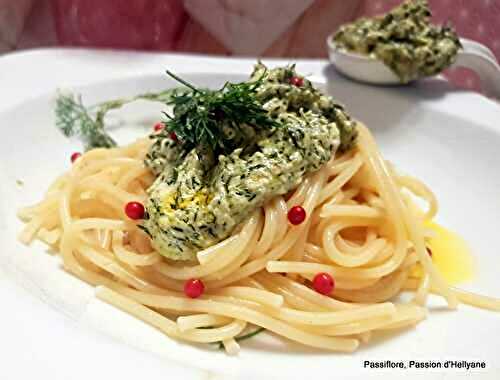 Spaghetti au pesto aneth