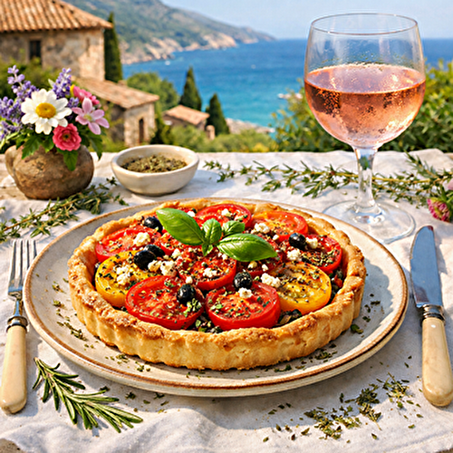 Tarte à la tomate/fromage aux saveurs provençales