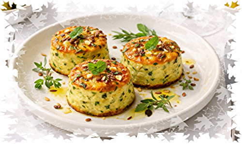 Mini flans de courgettes - menthe - graines