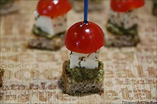 Des Bouchées Apéritives Feta, Tomate et Pesto