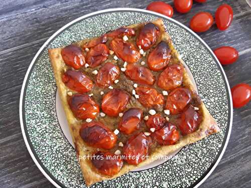 Tarte fine aux tomates cerises et pesto