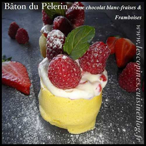 Bâton du Pèlerin à la crème de chocolat blanc & fraises, framboises (Avec mon partenaire Mon Aveyron)