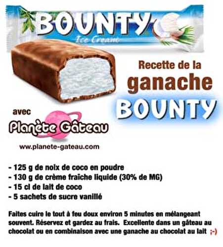 Recette facile de la ganache Bounty - Blog Planete Gateau
