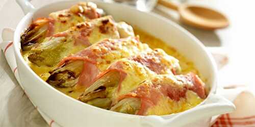 Gratin d'endives au jambon