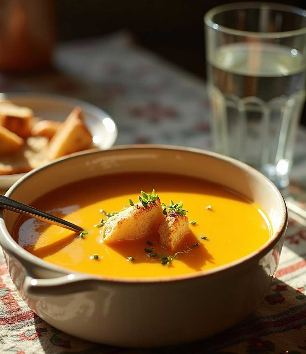 Crème de Patate Douce au Gingembre