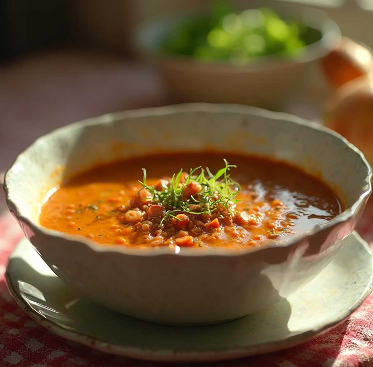 Délicieuse Soupe de Lentilles au Curcuma