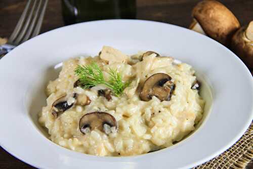 Risotto de poulet aux champignons léger