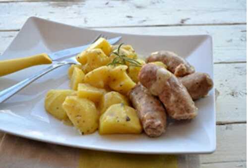 Saucisses et pommes de terre au Varoma