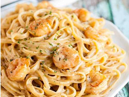 Spaghettis aux Crevettes et à l'Ail